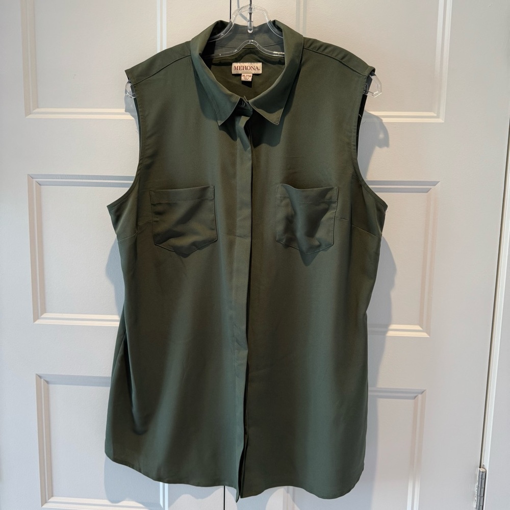 MERONA Women's Green Sleeveless Top - Size XLarge